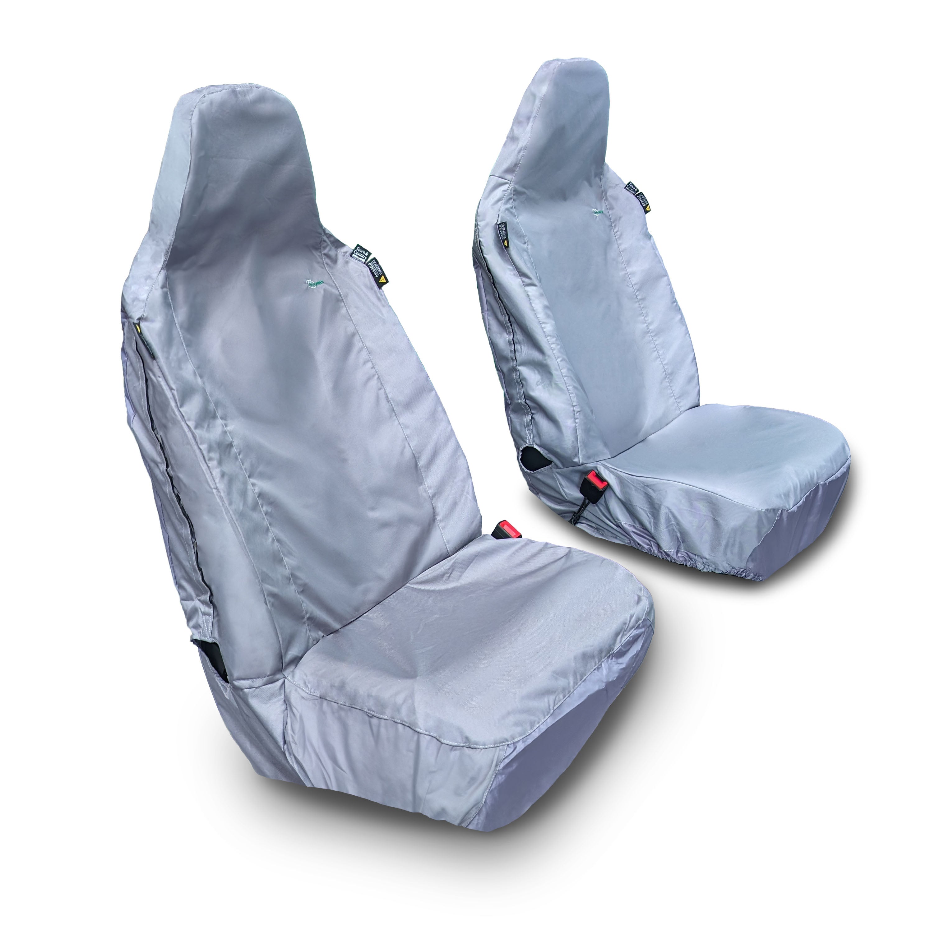 Grey driver and passenger universal seat covers