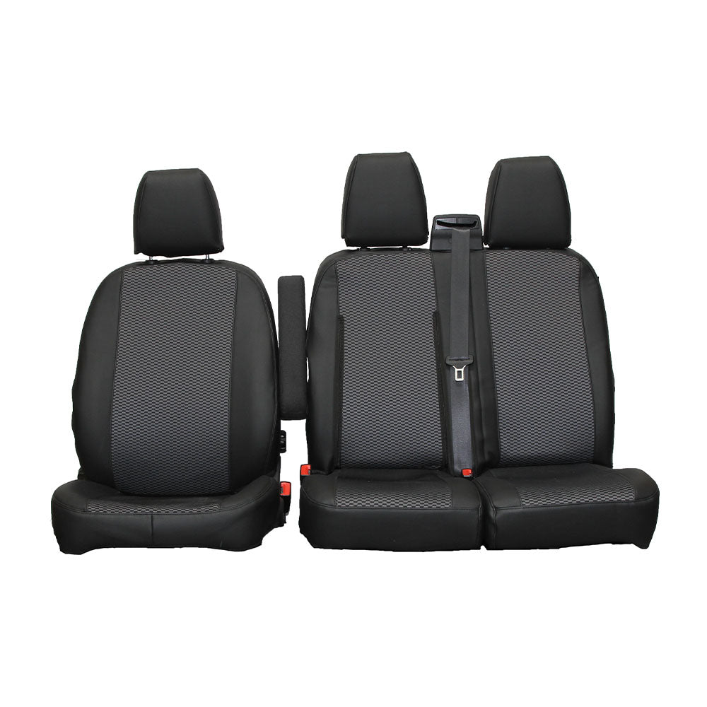 Ford Transit Custom (2013 - 2023) Leatherette Seat Covers (With Double Passenger)