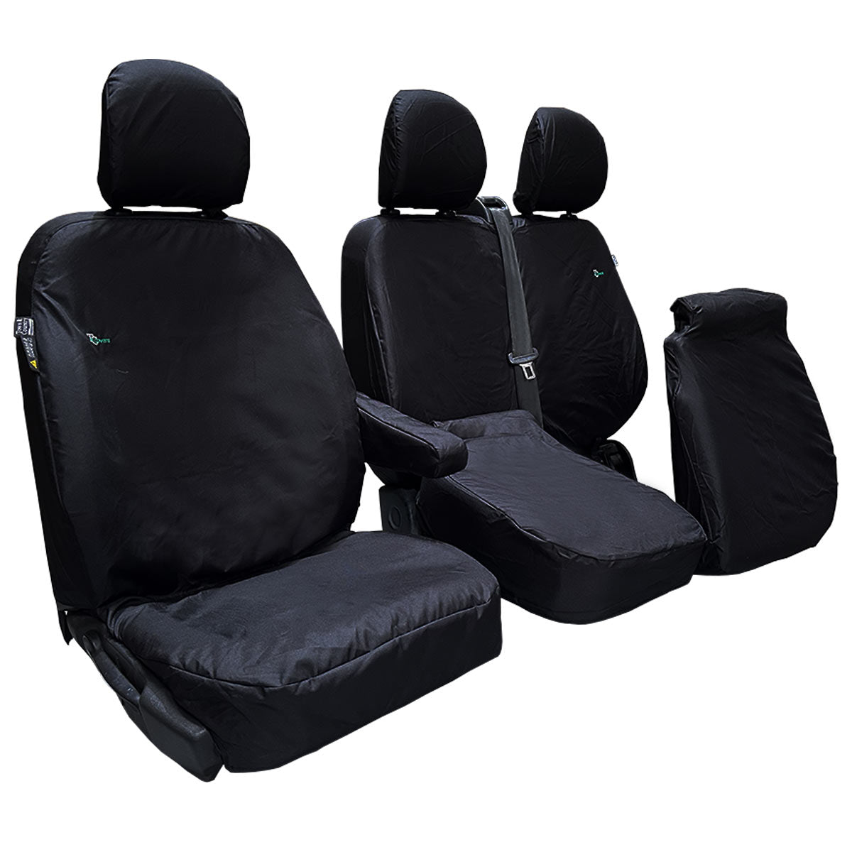 Vauxhall Vivaro Combi Seat Covers 2014 Onwards - Front Set - Fixed Backrest and underseat storage - TV01BLK + TV03BLK