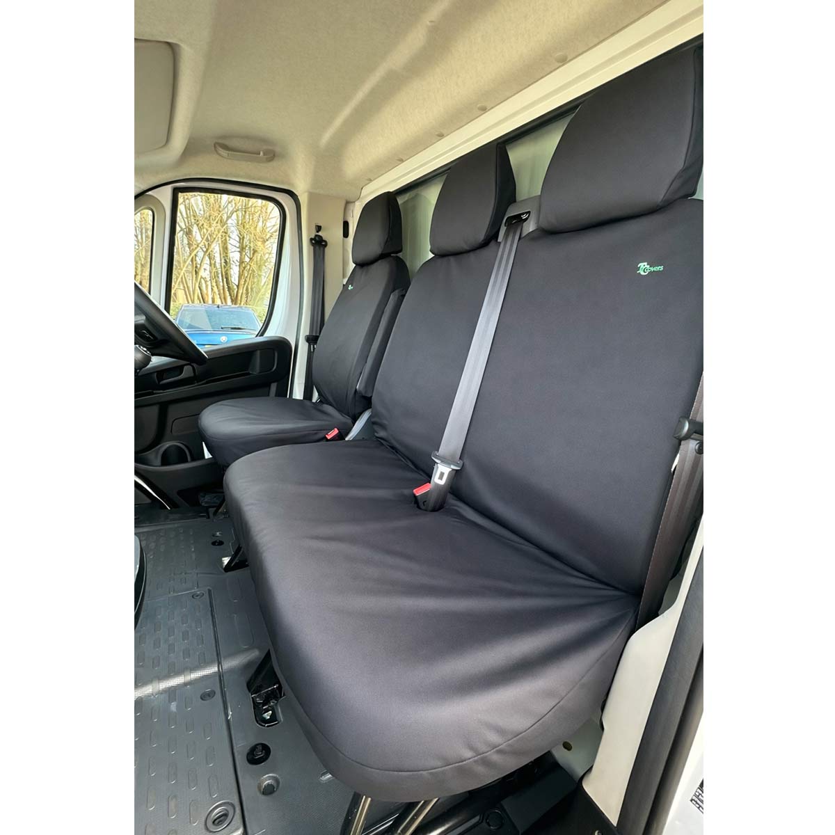 Peugeot Boxer Double Passenger Seat Cover - Black