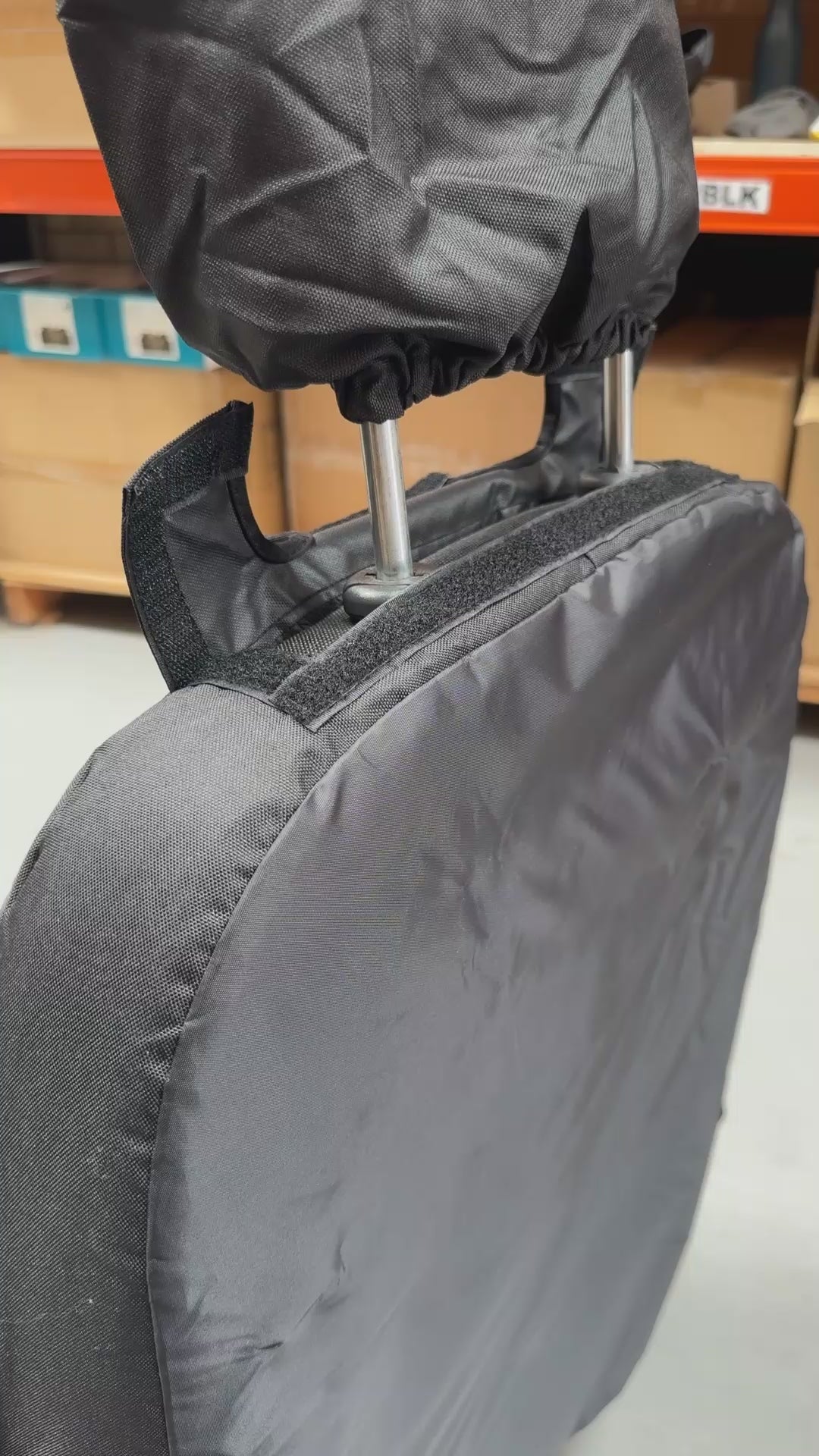 Seat cover hook and loop fixings