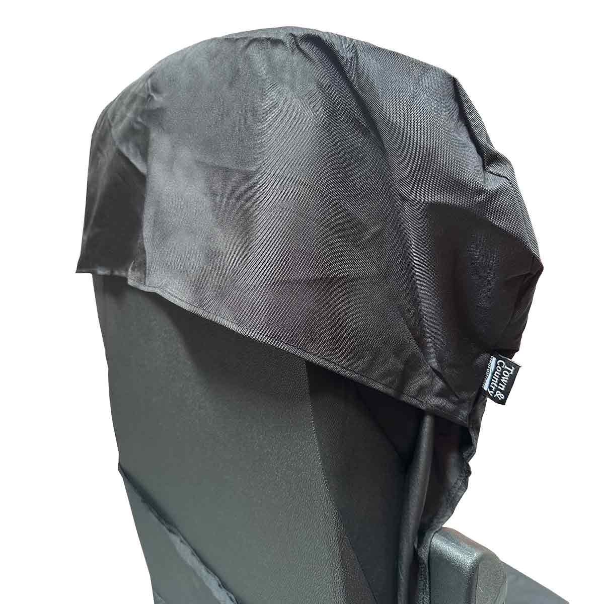 Black truck seat cover over headrest