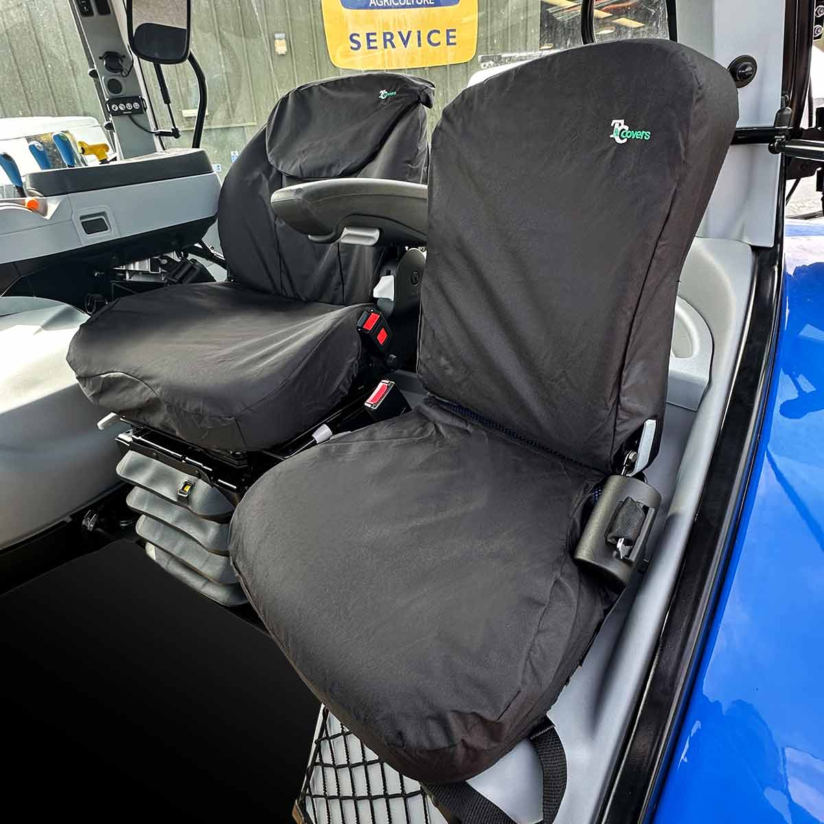 Standard Folding Passenger Tractor Seat Cover - Black