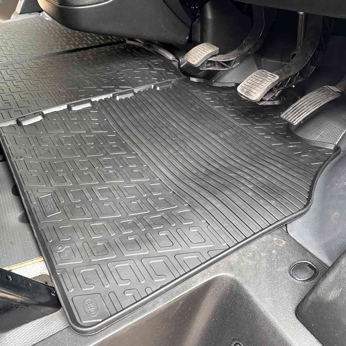 Toyota Proace Max floor mat installed in a vehicle with pedals visible