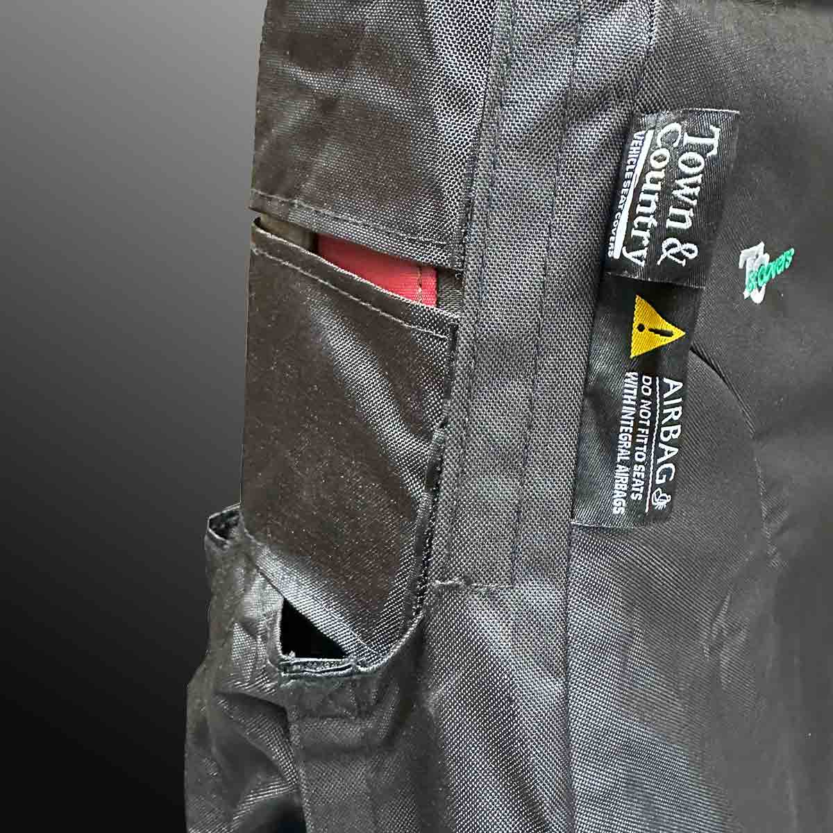 Universal high back Truck seat cover seat belt access side