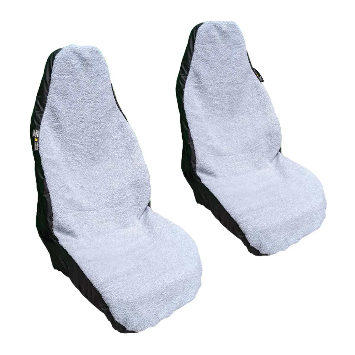 Grey fluffy van seat covers