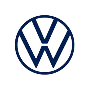 Blue Volkswagen logo on a white background