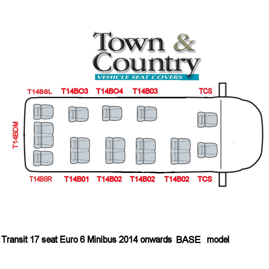 17 Seater Ford Transit Ero 6 Minibus layout