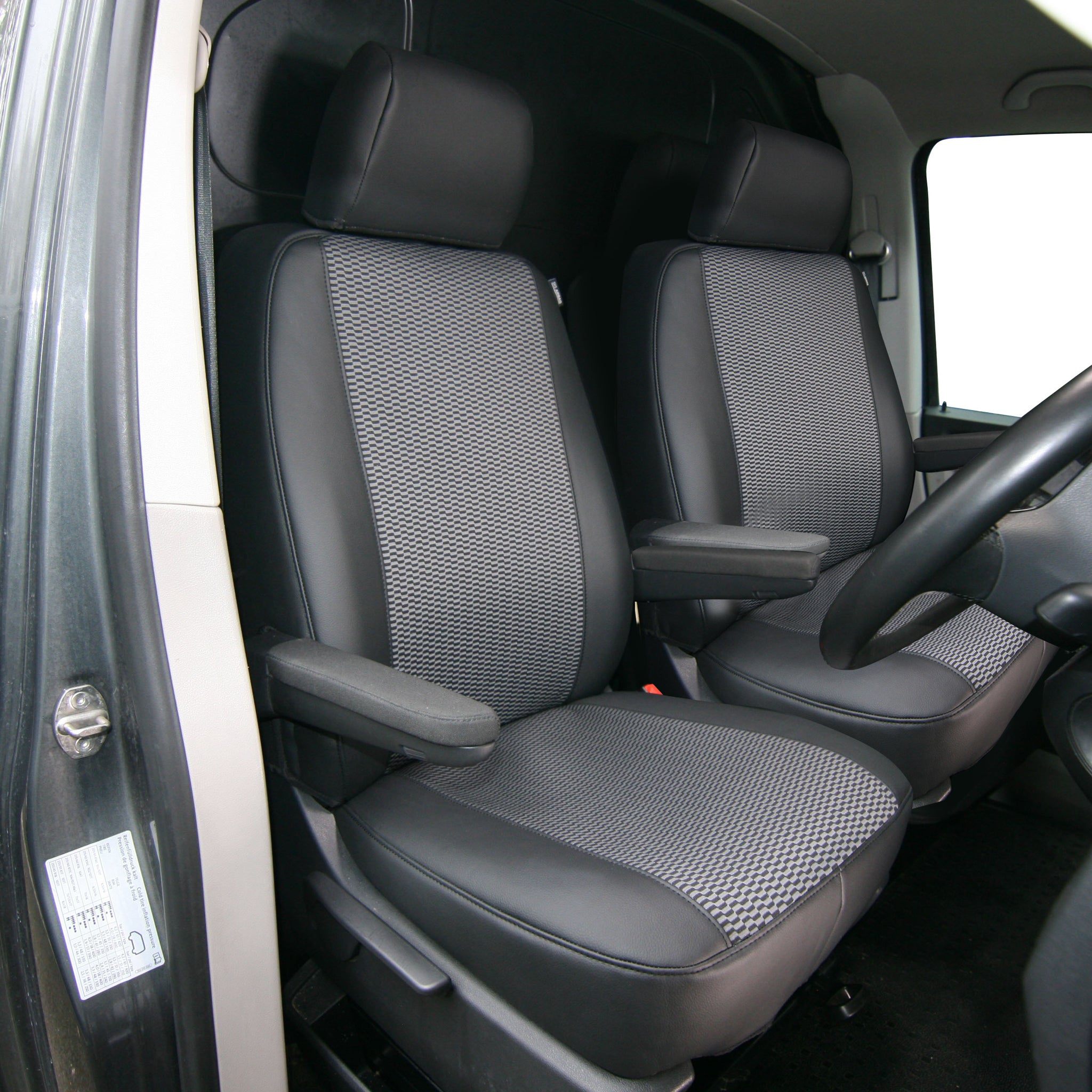 Ford Transit Custom Leatherette Seat Covers (With Single Passenger)