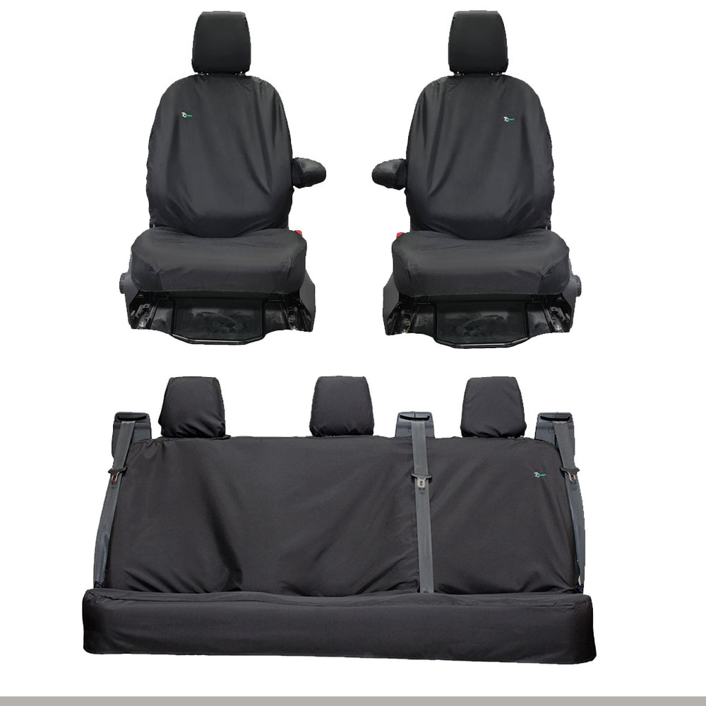 Coprisedili In Similpelle Per Ford Transit Custom 2024+ (MK2) – Conducente E Doppio Passeggero, Cucitura Diamantata