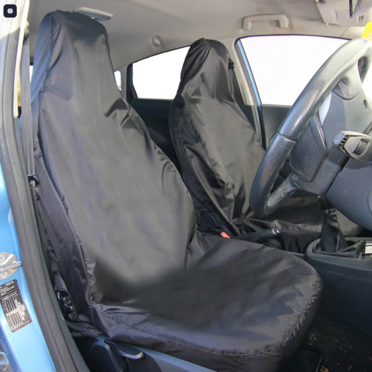 Van Driver & Single Passenger Seat Cover Set in vehicle