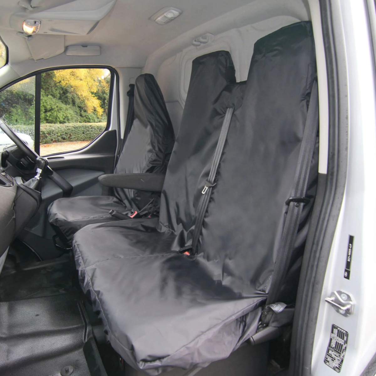 Driver & Double Passenger Van Seat Cover Set - In Vehicle