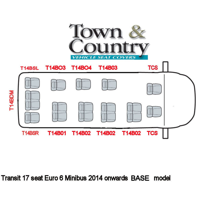 Ford Transit Minibus Seat Cover Set | Euro 6 | 2013 Onwards