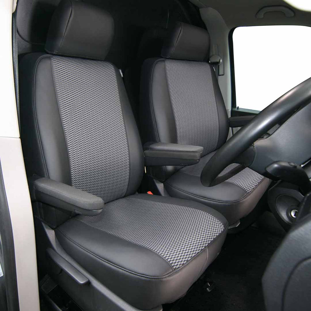 Coprisedili In Similpelle Per Ford Transit Custom 2024+ (MK2) – Conducente E Doppio Passeggero, Cucitura Diamantata