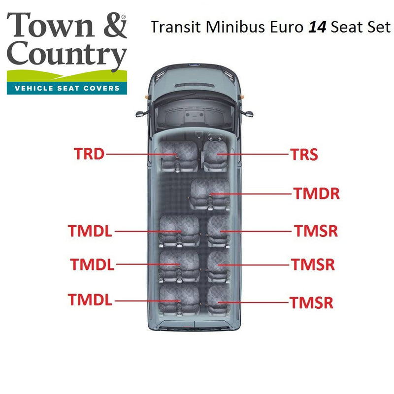 Ford Transit Minibus Seat Cover Set | Euro 5 | 2012 to 2014