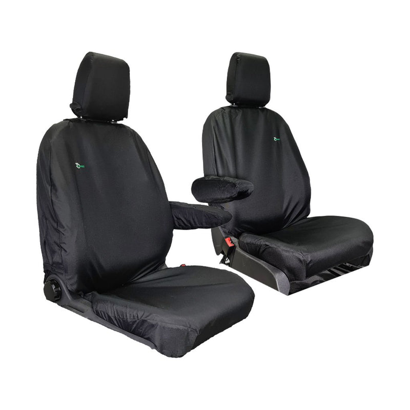 2+1 Set Front Car Pickup Van Seat Cover Protection Fabric Black